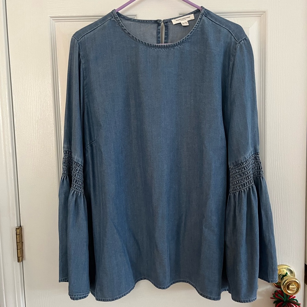 Denim Long Sleeve Top